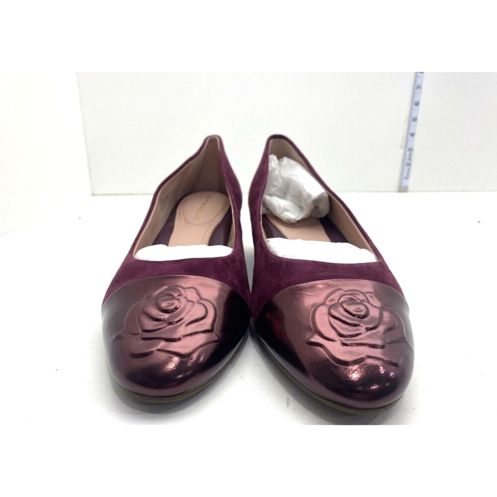 Taryn Rose Babe Purple Suede Low Wedge Pumps Comfort Shoes Women's Size 9C EUC